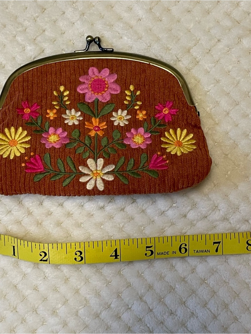 NATURAL LIFE Rust Embroidered Floral Kiss-Lock Clutch - Picture 6 of 6